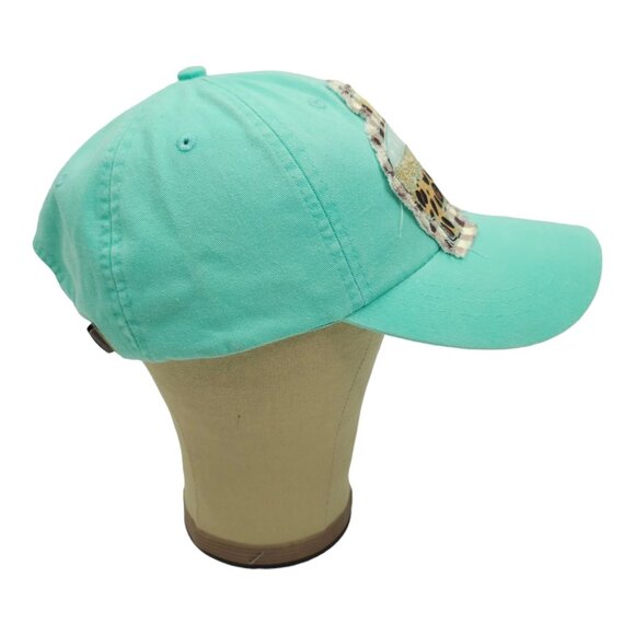 Adams Embroidery Applique Baby Crib Tuck Strap Teal Cap Star Animal Print Hat - Picture 11 of 13